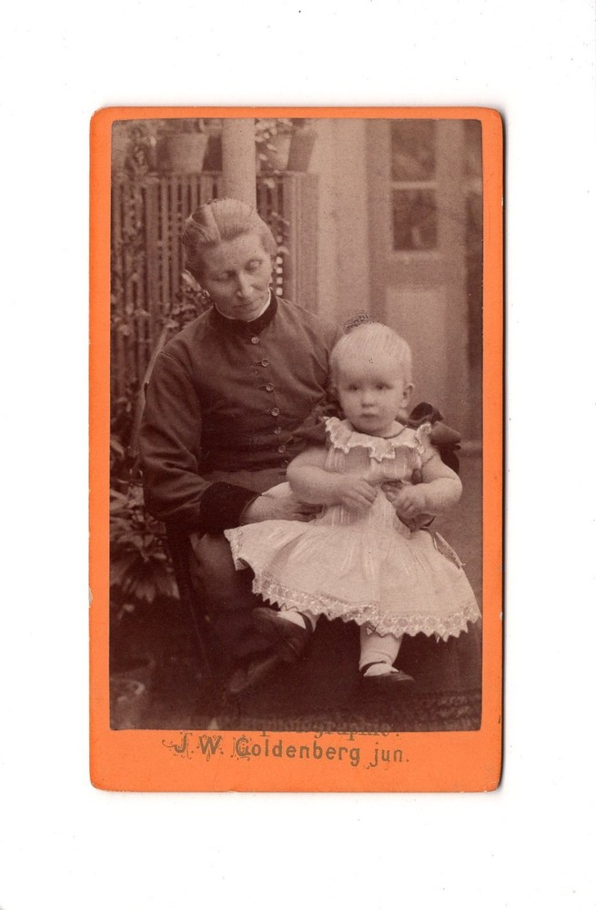 J. W. Goldenberg CDV Photo Fine Lady with Small Child – Unknown Location 1889