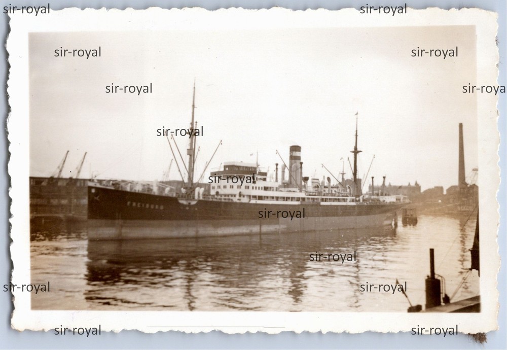 Kiel 1936 – Freiburg Ship in Port – 1930s – Photo 9x6cm