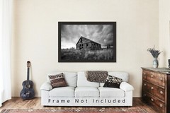 Rustic Photography Print – Black and White Picture of Old Homestead in Colorado