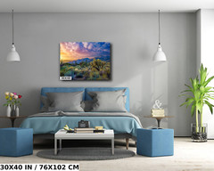 Desert Wonderland: Painted Sky Sunset Sabino Canyon Wall Art Cactus Canvas Print