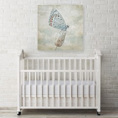 Blue Butterfly fine art photography print, Babies room, Girls room.