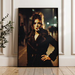 Vintage Style 1970s Nightlife Bad Girl Smoking Photo Print