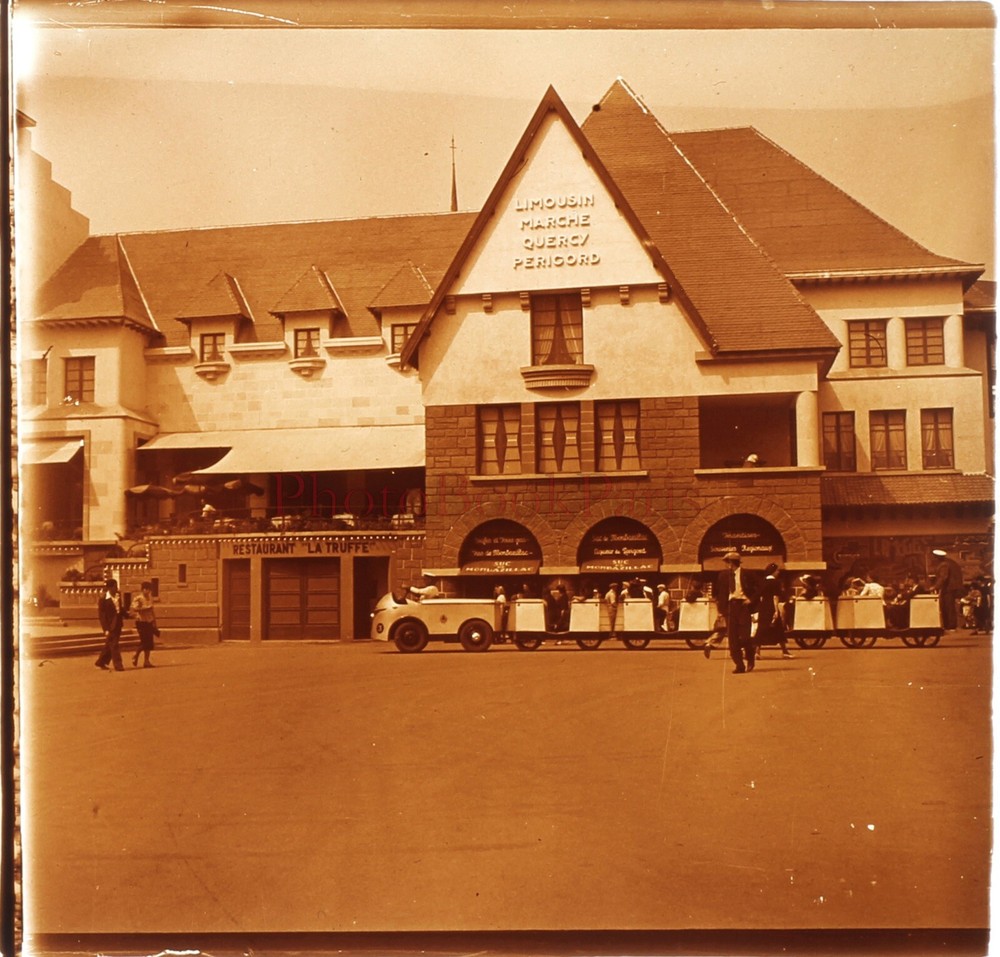 France Paris 1937 Universal Exhibition Limousin Perigord Photo Plaque Stereo