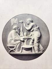 Bertel Thorvaldsen’s Winter Plaque Circular Albumen Print Mounted on Heavy Card