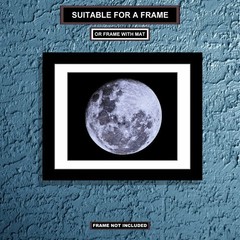 Moon Decor, 8×10 inch Print, 99 Percent Full Moon (Waning Gibbous Phase) M5707