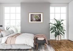 Floral Print of White Tulips wall art print home decor.
