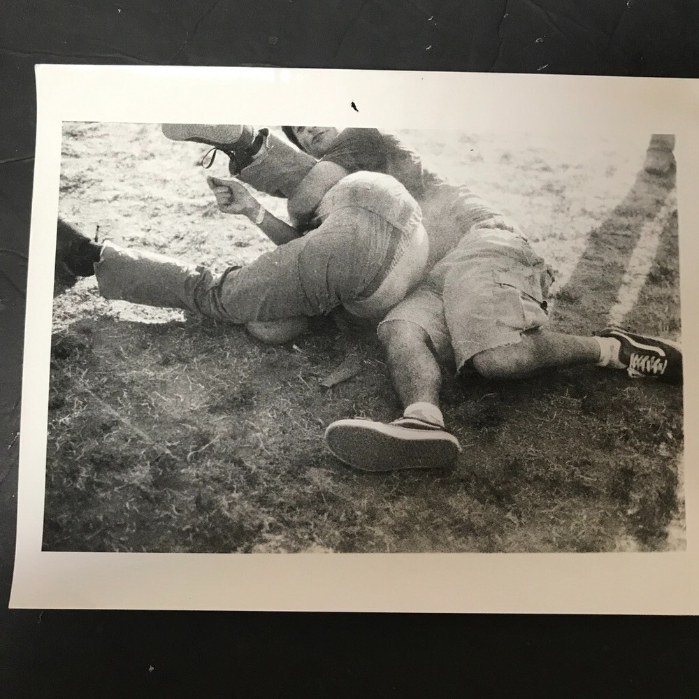 Art Photograph Silver Gelatin Print Signed Janine Gordon Wrestlers 11×14″ B/W
