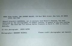 THE JOFFREY BALLET SIGNED 8×10 PRESS PHOTO JODIE GATES NYC DANCE NY NEW YORK VTG