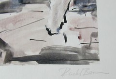 PHOTOGRAPH PHOTO PAINTED PRINT SIGNED MIXED MEDIUM STYLE B&W WASH