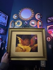Cherub Playing A Lute 16.5”x13.5” Framed 8×10 Photo