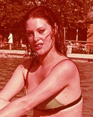 LOT 3x, pretty girl w amazing eyes, bikini, swimsuit, vintage fine art slide,