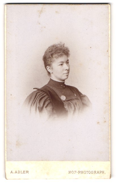 Photograph A. Adler, Dresden, Victoria Street 22, Elegant Lady with Fine Hair