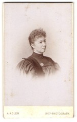 Photograph A. Adler, Dresden, Victoria Street 22, Elegant Lady with Fine Hair