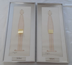 2 1975 William Eagan artwork «MICHAEL & JEFFREY» Signed 20 1/4″ X 9 1/4″