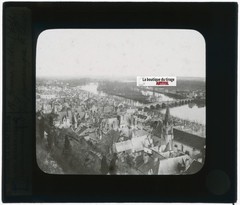 Panoramic View Of Chinon, Glass Plate Photo, Black & White, Positive 8.5×10 Cm