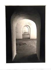 VINTAGE BLACK AND WHITE ARCHED DOORWAY INTERIOR STUDY PHOTOGRAPH