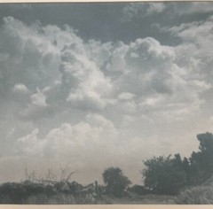 c1930 HERMAN LYTHGOE «Above the Hilltop’ Arts & Crafts CLOUDS Bromoil PHOTOGRAPH