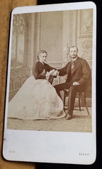 Couple – Woman in Crinoline & Man with Beard – 1866 / CDV H. Eckert Prague