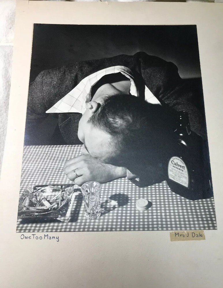 One Too Many Vintage Black and White Photo Art Print 10-1/2”x13”by Mrs J,H,Dale