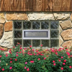 Clearly Secure 24 in x 8 in x 3 in Hopper Vent for Glass Block Windows HV248A
