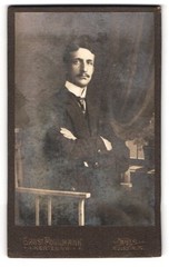 Photograph Ernst Pollmann, Hüls, Hülsstr. 19, Elegant Gentleman With Crossroads