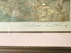 Antique Wallace Nutting Signed Hand Colored Photo Honeymoon Cottage Framed Art