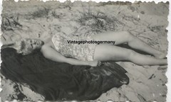Z6286 Photo 1960s Pretty Woman Semi Nude Bikini Swimwear Nice