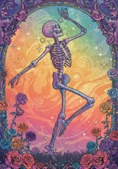 Digital Image Picture Photo Wallpaper Background Desktop AI Art Dancing Skelton