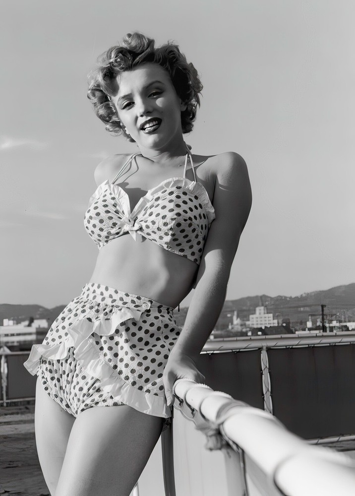 Marilyn Monroe in polka dot bikini c. 1951, reprint – multiple sizes: 879