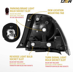 USR 01-05 JCE10 Tail Light – Rear Tail Lamps 4Pc Set (Left + Right) Compatible w