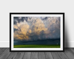 Storm cloud photography print Iowa farmland picture nature wall art home decor