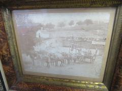 ANTIQUE 1800s REAL WESTERN AMERICANA ORIGINAL FARM WAGON SCENE FRAMED PHOTOGRAPH