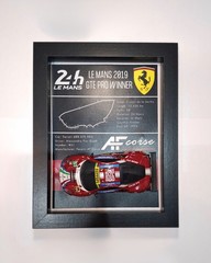 Ferrari 488 GTE PRO – Le Mans 2019 Winner – Picture frame + Car + Le mans track.