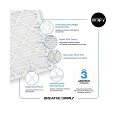 16x25x1 Inch MERV 8 Air Filter, 6 Pack, for AC Furnace and HVAC