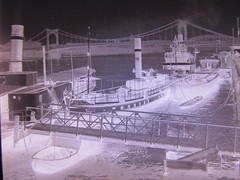 Cologne Rhine Boat Dock Steamship Unique Historic Glass Negative