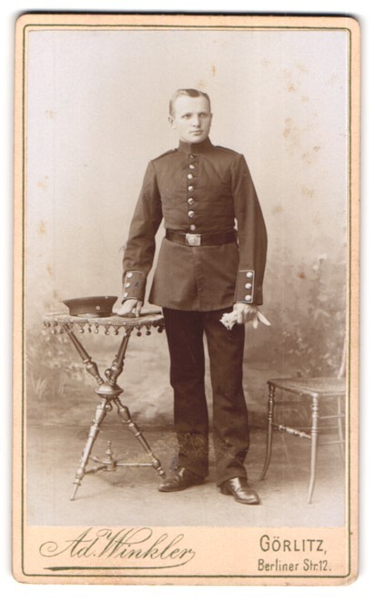 Photograph Ad. Winkler, Görlitz, Berliner Straße 12, Young Soldier in Uniform M