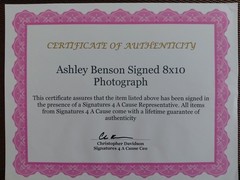 ASHLEY BENSON ****** Actress, Hand Signed 8×10 Autograph COA