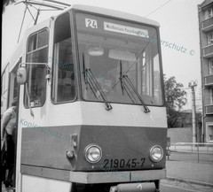 Photo 12x13cm Berlin Tram Line 24 KT4D 219045-7 from 1970s #6_660