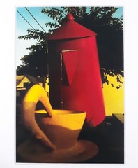 White Mat Photo Tea Cup & Coffee Pot Landscape Americana Ltd Signed Color Print