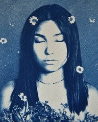 Cyanotype – Original Handmade Fine Art Photo – female portrait by Adam’s Lilith