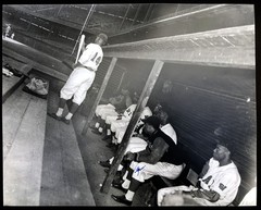 Teenie Harris / 16 x 20 Homestead Grays ca 1943 photo of the dugout James Cool