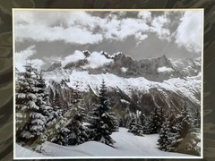 Artist Greg Arbutine 8″x10″ Photograph in 11″x14″ black mat «Chamonix Slopes»