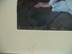 MATTED PHOTOGRAPHY Woman in Dress on Wood Floor By Larry Santucci 14×11″