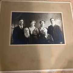 Early 20th Century Antique Studio Family Sepia Vintage Photograph Photo Foldout