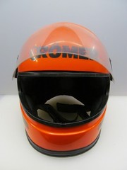 Helmet Roman 1970s Orange Orig. Vintage Retro Motorcycle Helmet Motorbike