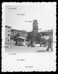 Riva Del Garda Circa 1955 – Torre Apponale Motorcycle Car Italy 1950s – Photo 6x8cm