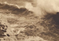 Antique Original Sepia Photograph Seascape Ocean Waves Santa Cruz, California