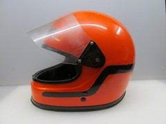 Helmet Roman 1970s Orange Orig. Vintage Retro Motorcycle Helmet Motorbike