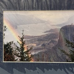 VTG Sherrill SIGNED Matted Photo 8×10 Double Rainbow Columbia Gorge Vista House