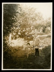 Girl with Doll in Garden in Summer 1927 in Vierhöfen – 1920s – Photo 9x12cm